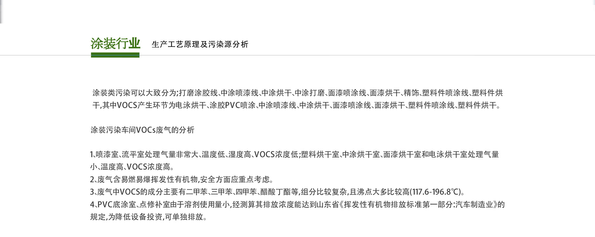 涂裝行業(yè)VOCs廢氣治理設備